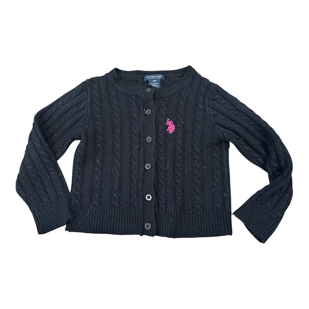 U.S. Polo Assn. 100% Acrylic Girls Black sweater Size 4T - Picture 1 of 5
